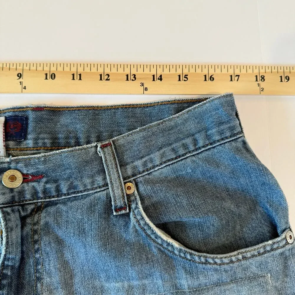 Vintage Phat Farm Distressed Jeans 34x34 Light Wash Straight Leg Y2K Streetwear